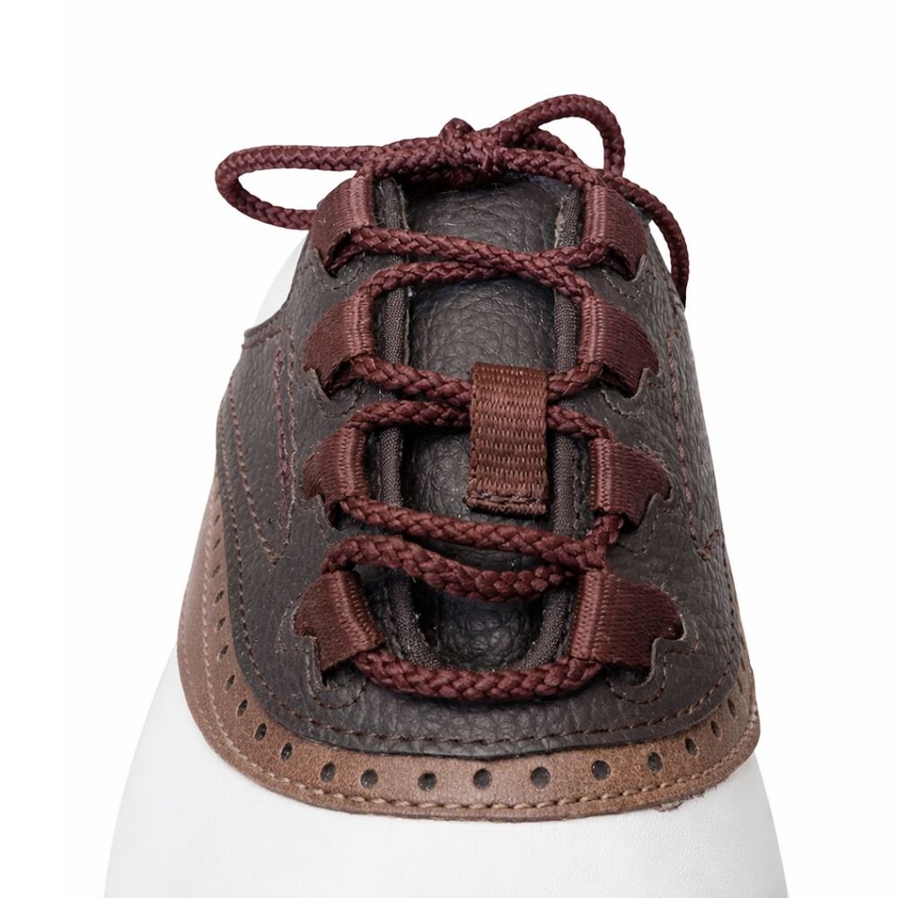 FootJoy GreenJoys Golf Shoes Mens 10.5 M Brown White Saddle Oxford Laces Spikes - Picture 8 of 12